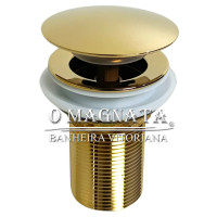 Válvula Click Dourada Para Banheira e Lavabo